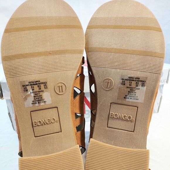 Womens Bongo Brown Block Heels Sandals Cutout Ankle Bootie Open Toe Shoe size 11 - Picture 9 of 12